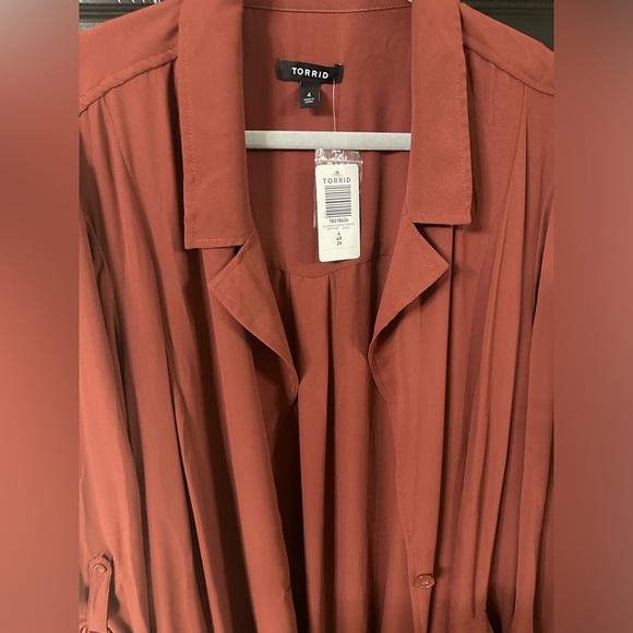 Torrid Georgette Drape Trench Jacket - Picture 6 of 9